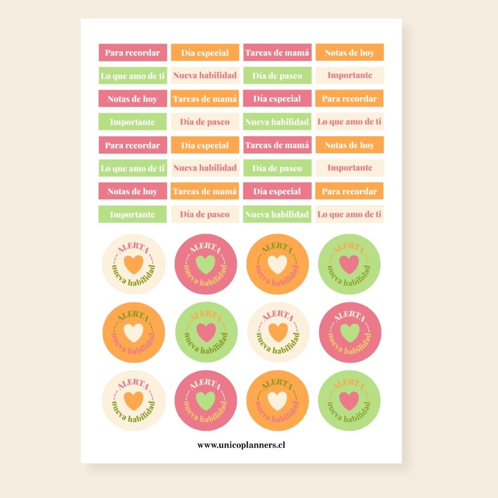 Set de Stickers | Tiny Memories Mi Primer Año