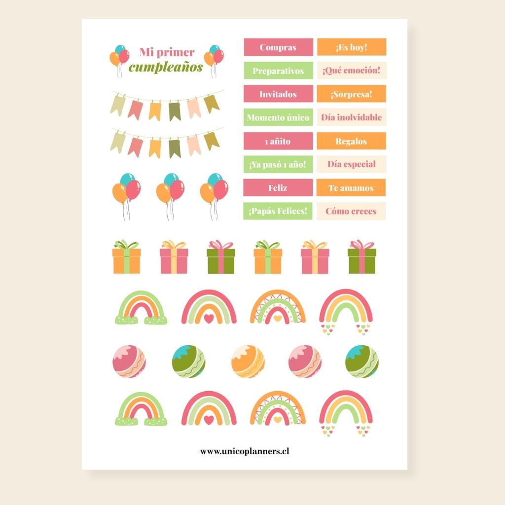 Set de Stickers | Tiny Memories Mi Primer Año