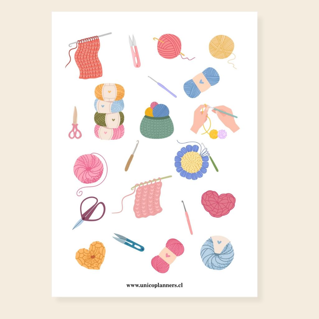 Set de Stickers | Happy Knitting