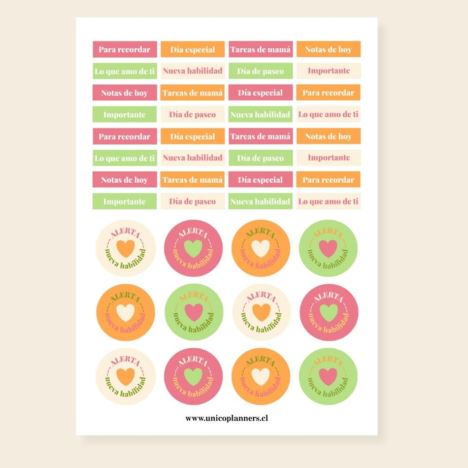 Set de Stickers | Tiny Memories Mi Primer Año