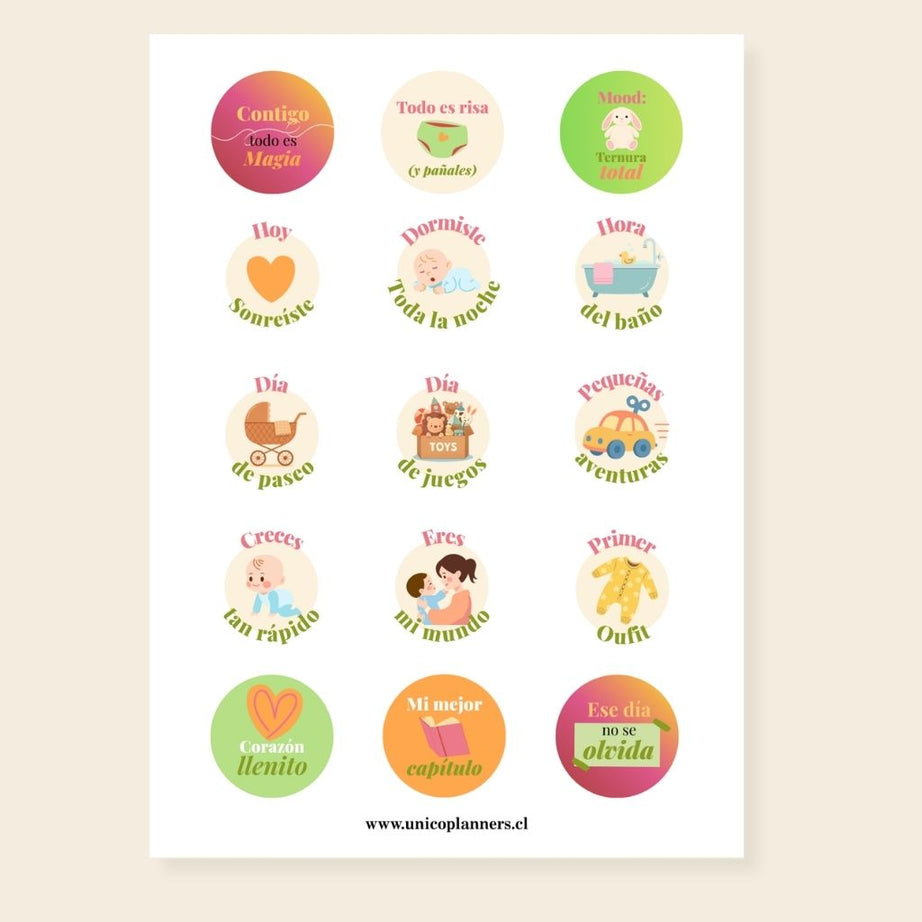 Set de Stickers | Tiny Memories Mi Primer Año