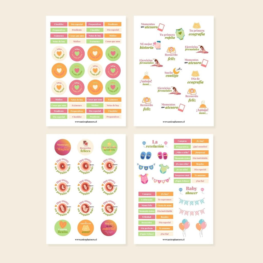 Set de Stickers | Tiny Memories Embarazo