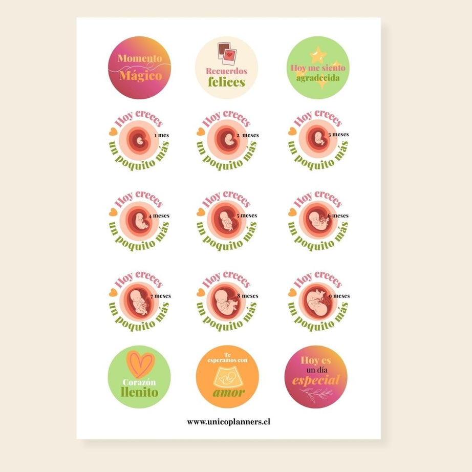 Set de Stickers | Tiny Memories Embarazo