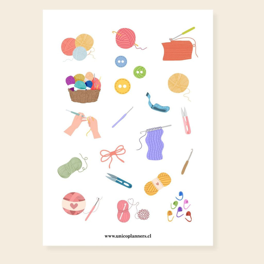 Set de Stickers | Happy Knitting