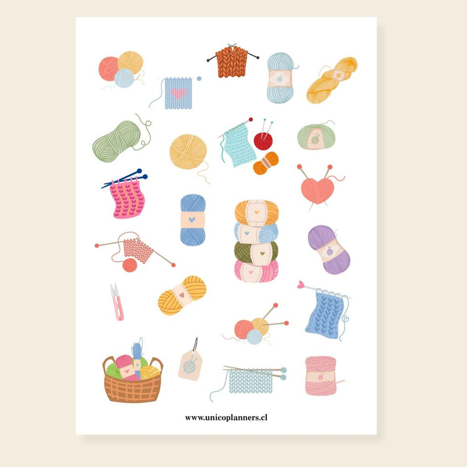 Set de Stickers | Happy Knitting