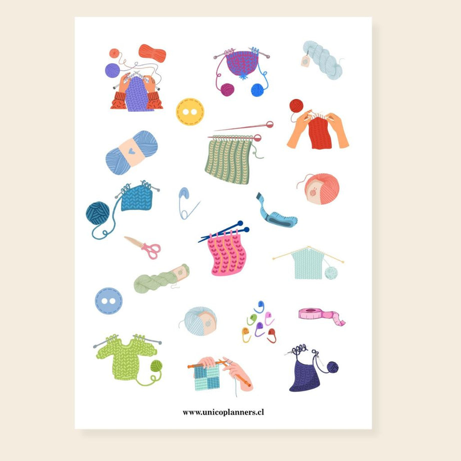 Set de Stickers | Happy Knitting