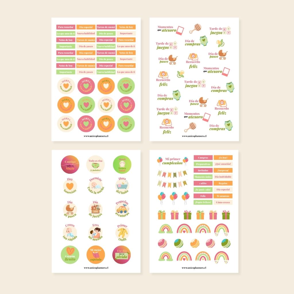 Set de Stickers | Tiny Memories Mi Primer Año