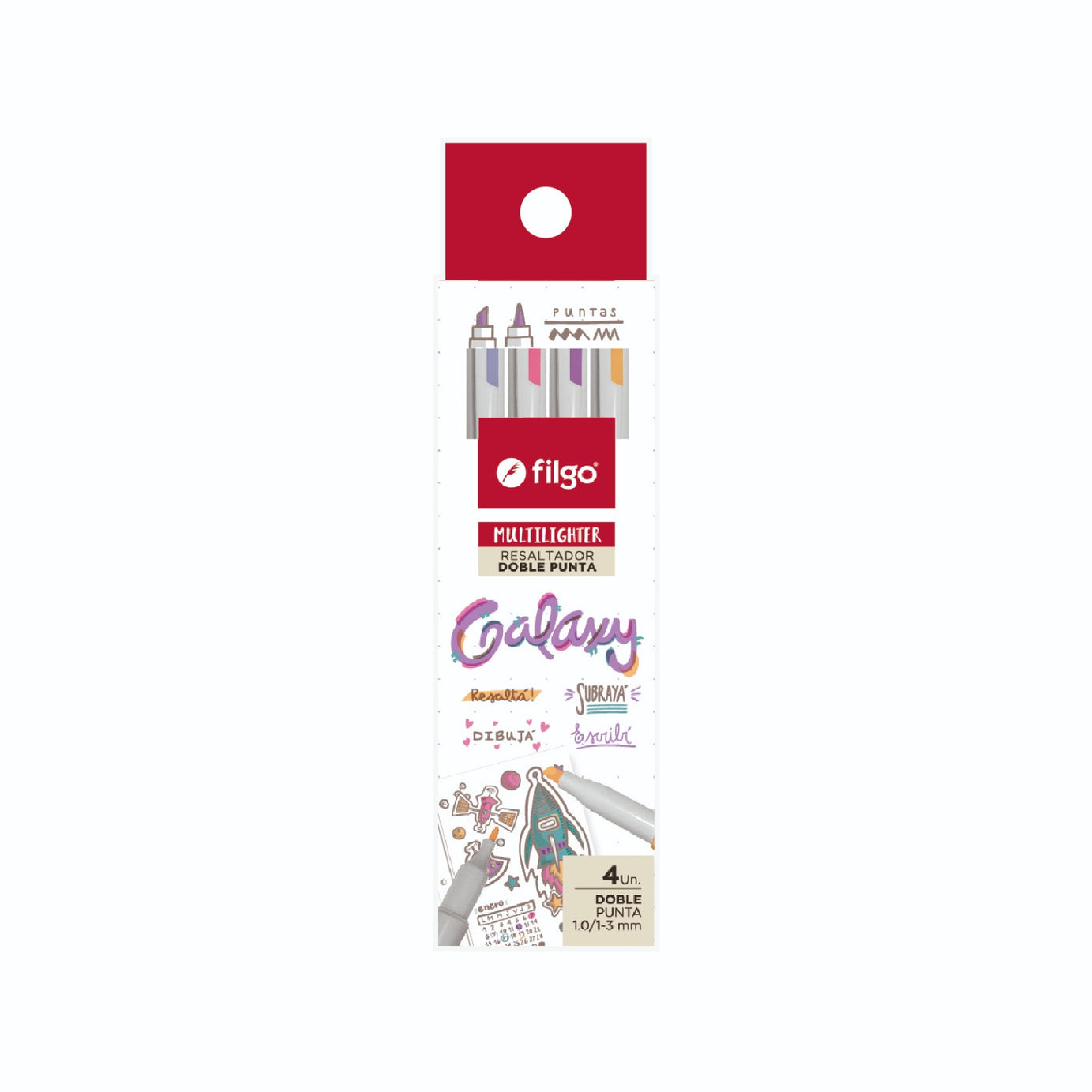 Destacador Doble Punta Multi Lighter Galaxy Estuche 4 un